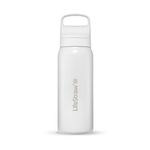 LifeStraw Go 24oz Stainless Steel Filtered Water Bottle Polar White Product Image