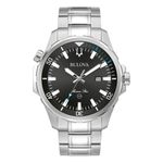 Men's Marine Star Silver-Tone Stainless Steel Watch, Black Dial Product Image