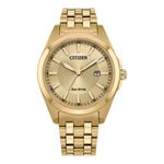 Men's Peyton Eco-Drive Gold-Tone Stainless Steel Watch, Champagne Dial Product Image