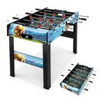 Costway - 37 Inches Foosball Table with Removable Legs, 2 Balls and 2 Manual Scorers - Black + Blue Product Image
