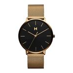 Mens Legacy Slim Lion Gold-Tone Stainless Steel Mesh Watch Black Dial Product Image