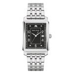 Mens The Very Thought Of You Silver-Tone Stainless Steel Watch Black Dial Product Image