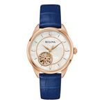 Ladies Sutton Automatic Rose Gold & Blue Leather Strap Watch MOP Dial Product Image