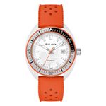 Mens Snorkel Clownfish Orange HNBR Rubber Strap Watch White Dial Product Image