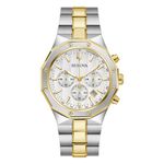 Mens Prestige Chronograph Two-Tone Stainless Steel Watch Silver Dial Product Image