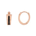 Latin GRAMMY Rose-Gold Sterling Silver & Black Diamond Hoop Earrings Product Image