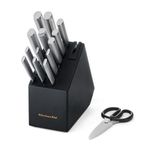 15pc Forged Self-Sharpening SS Knife Block Set Black Product Image