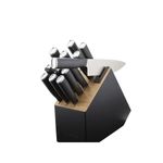 14pc Classic Two-Tone Slim Self-Sharpening Knife Block Set Black Product Image