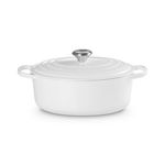 5qt Signature Cast Iron Oval Dutch Oven White Product Image