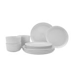 12pc Ceramic Dinnerware Set White Product Image