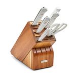 Gourmet 7pc Knife Block Set w/ White Handles Product Image