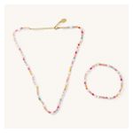 Multi Beaded Pearl Necklace and Bracelet Set Product Image