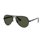 Ray-Ban Aviator Max Sunglasses Polished Black/Green Polished Black Green Product Image