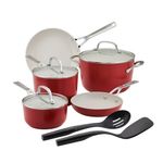 10pc Ceramic Forged Aluminum Cookware Set Empire Red Product Image