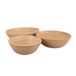 Lexa 3pc Natural Bamboo Serving Bowl Set Product Image