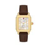 Ladies Sport Mid Gold-Tone Brown Silicone Strap Watch White Dial Product Image