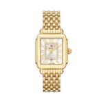 Ladies Deco Madison Mid 18K Gold-Plated SS Diamond Watch White Silver Dial Product Image