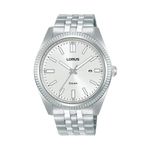 Mens Quartz Silver-Tone Stainless Steel Watch Silver Dial Product Image