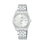 Ladies Quartz Silver-Tone Stainless Steel Watch Silver Dial Product Image
