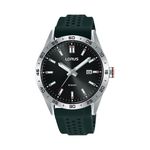 Unisex Sport Silver & Black Silicone Strap Watch Black Dial Product Image