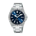 Unisex Sport Silver-Tone Stainless Steel Watch Blue Dial Product Image