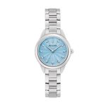 Ladies Sutton Silver-Tone Stainless Steel Watch Pastel Blue Dial Product Image