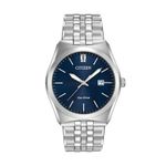 Men's Corso Eco-Drive Silver-Tone Stainless Steel Watch, Deep Blue Dial Product Image