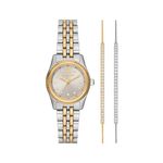 Ladies Lexington Gold & Silver-Tone Stainless Steel Watch & Bracelet Gift Set Product Image