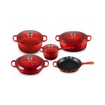 9pc Signature Cast Iron Cookware Set Cerise Product Image