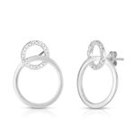 Diamond Circle Earrings Silver Product Image