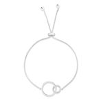 Diamond Circle Bolo Bracelet Silver Product Image
