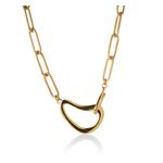 Abstract Paperclip Necklace Gold Product Image