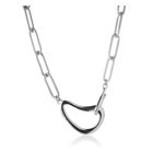 Abstract Paperclip Necklace Silver Product Image