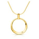 Circle Pendant Diamond Necklace Gold Product Image