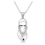 Diamond Flip Flop Pendant Necklace Silver Product Image