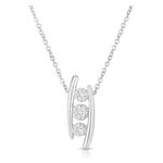 Diamond Ladder Pendant Necklace Silver Product Image