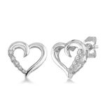 Diamond Heart Earrings Silver Product Image