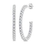 Inside Out Diamond Hoops Silver Product Image