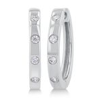 Diamond Hoop Earrings Silver Product Image