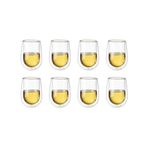 Sorrento 8pc Double Wall Stemless White Wine Glass Set Product Image