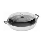 3.5qt Cast Iron Braiser w/ Glass Lid White Product Image