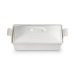 4qt Heritage Stoneware Covered Rectangular Casserole Matte White Product Image
