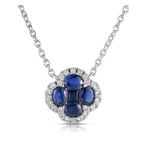 Sapphire and Diamond Clover Necklace Product Image