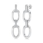 Diamond Oval Link Drop Earrings Product Image