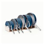 16pc Ceramic Nonstick Cookware & Minis Set w/ Storage, Navy Product Image