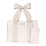 Jelly Tote Bag w/ Phone Pouch Latte Gingham Bow Product Image