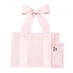 Jelly Tote Bag w/ Phone Pouch Ballet Pink Bow Product Image