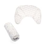 Boppy New Nursing Pillow Cotton Cover Organic Beige Checkered Quilt Product Image