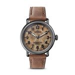 Mens Runwell British Tan Leather Strap Watch Petoskey Stone Dial Product Image