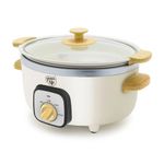 Healthy 3.5qt Slow Cooker w/ Wood Handles Cream Product Image